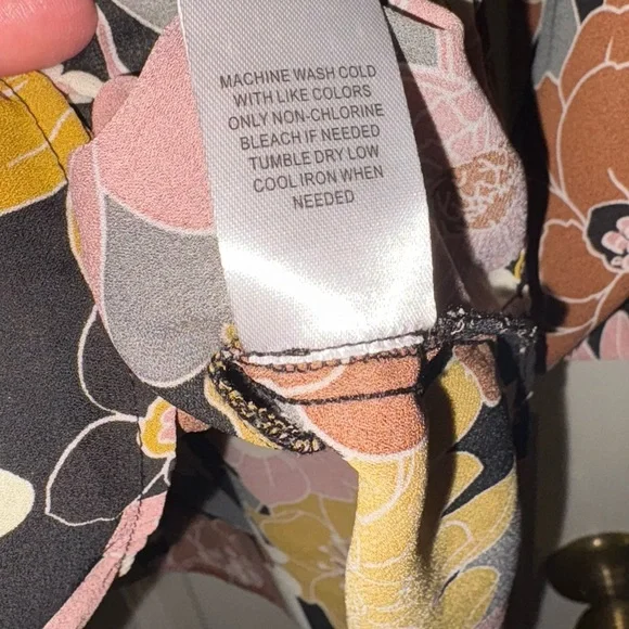 DR2 by Daniel Rainn Floral Peasant Women's 3/4 Sleeve Sheer Blouse - Picture 9 of 9